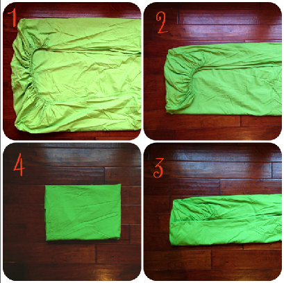 How to fold a fitted sheet.