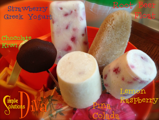 A variety of homemade & healthy popsicles from SimpleSolutionsDiva.com!