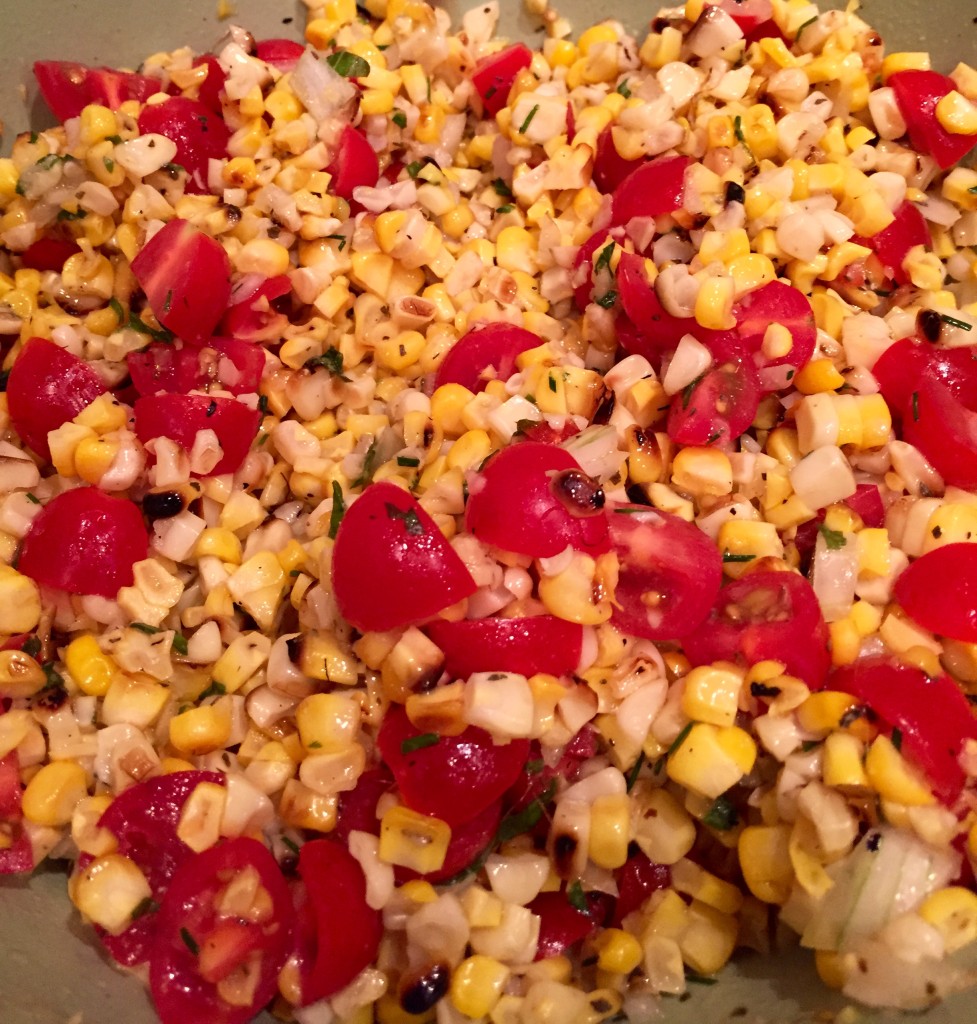 Close-up of Blistered Corn Salad