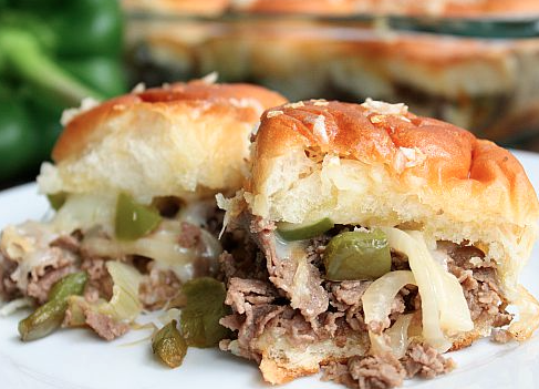 Philly Cheesesteak Sliders from Home. Made. Interest.